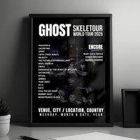 Ghost Setlist Poster - AO Arena, Manchester - April 15th, 2025