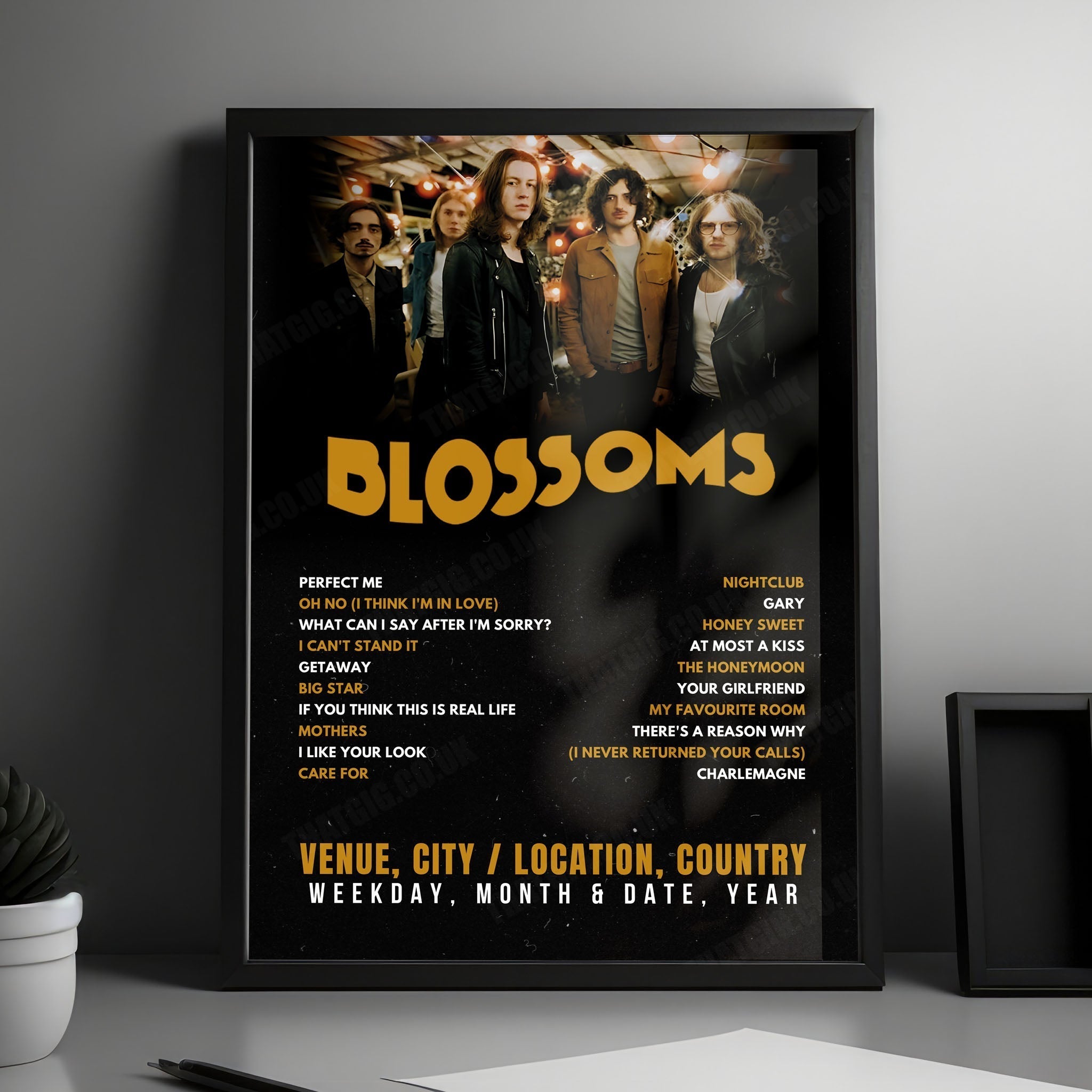 Blossoms Setlist Poster - Limelight 1, Belfast - November 13th, 2024