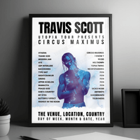 Travis Scott Setlist Poster - Coliseo José Miguel Agrelot, San Juan - September 18th, 2024