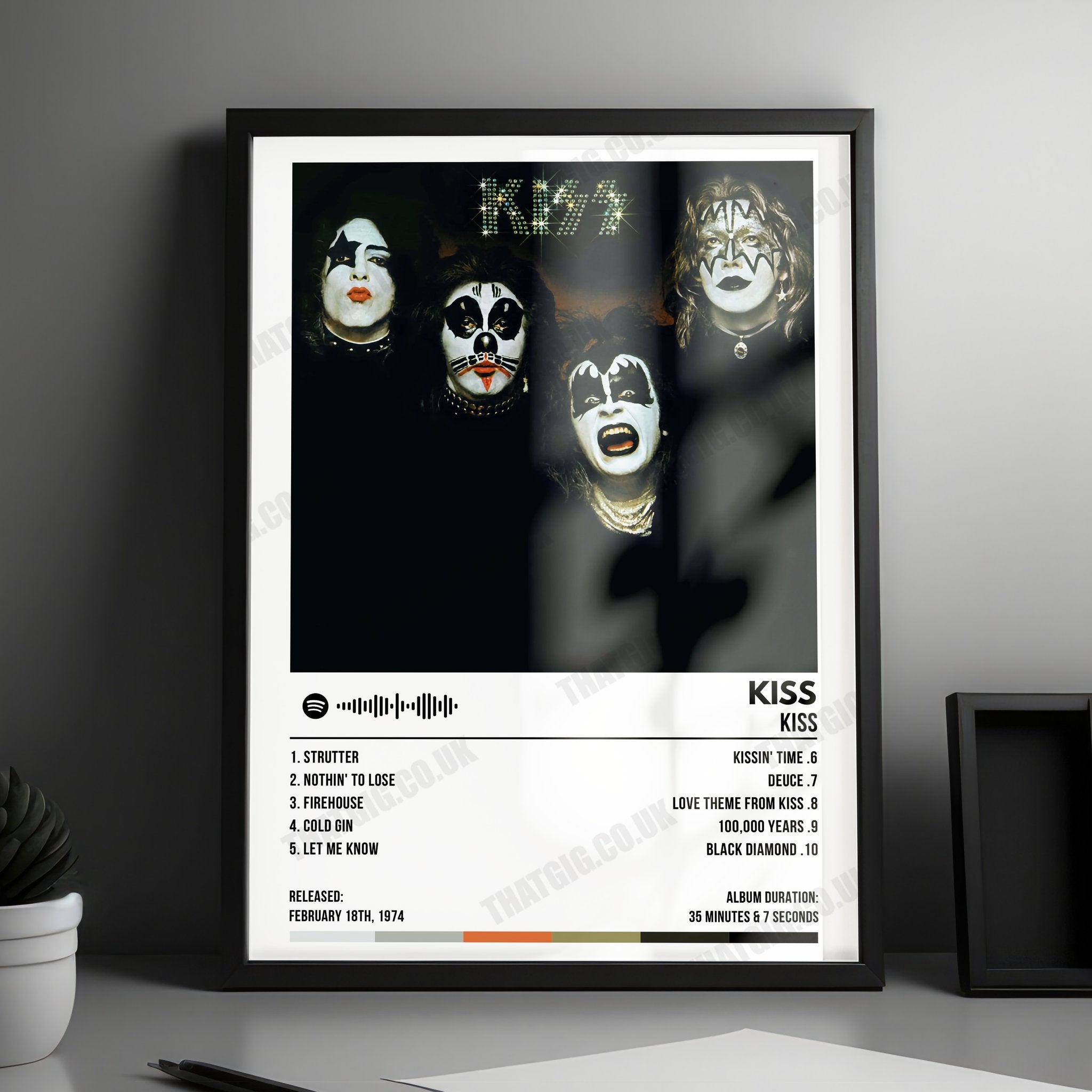 KISS "KISS" Album Cover Poster with Complete Tracklist