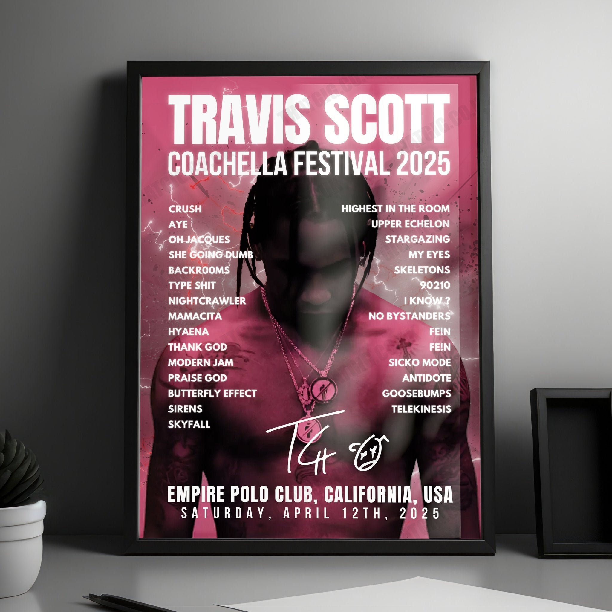 Travis Scott Setlist Poster - Empire Polo Club Festival - April 12th, 2025