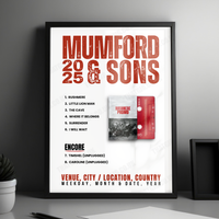 Mumford & Sons Setlist Poster - Nashua Center for the Arts, Nashua - June 20th, 2024