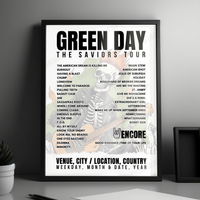 Green Day Setlist Poster - Coachella Festival 2025 - April 12th, 2025