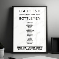 Catfish and the Bottlemen Setlist Poster - Victoria Park, Warrington - September 5th, 2021