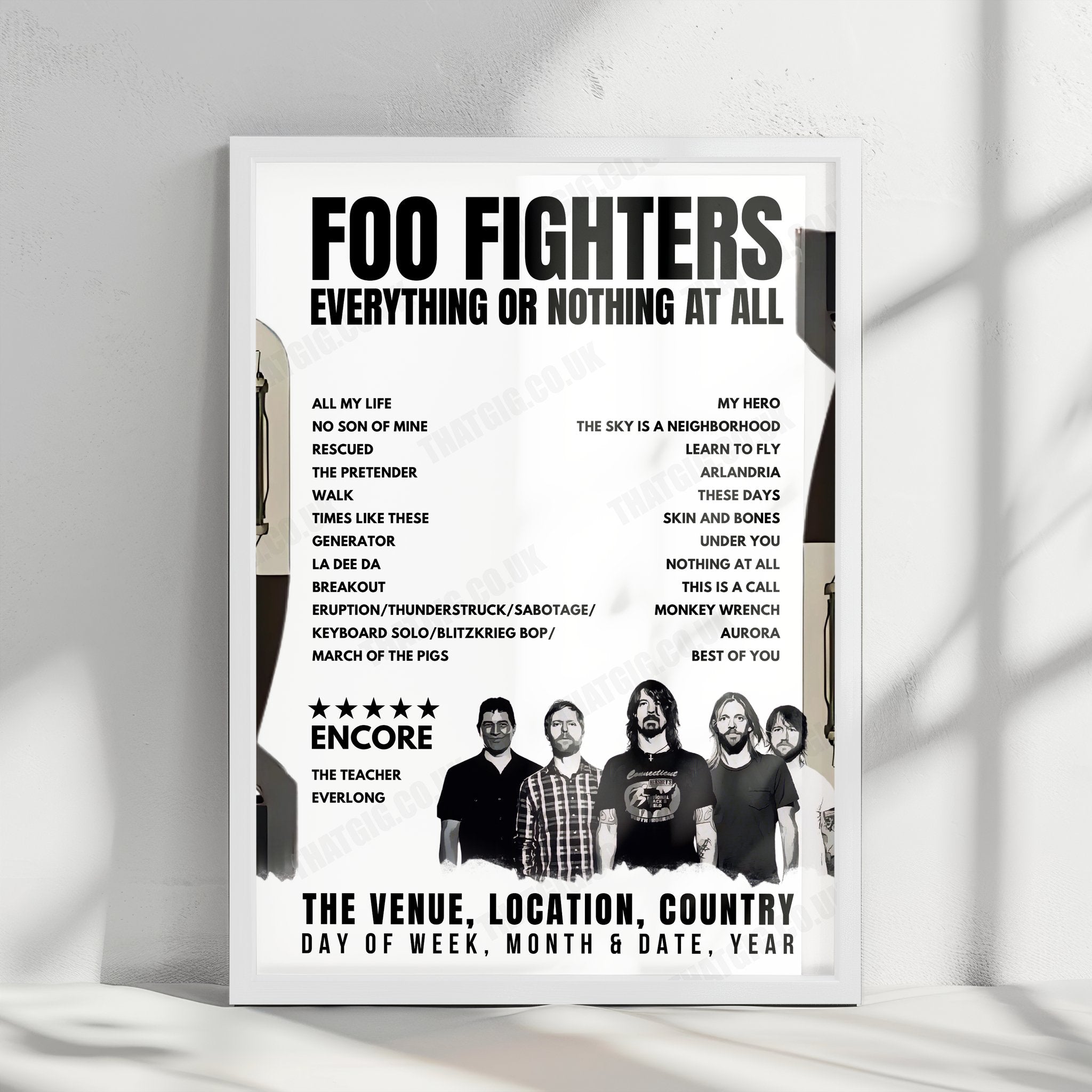 Foo Fighters Setlist Poster - Fair Grounds Race Course, New Orleans - May 3rd, 2024