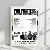 Foo Fighters Setlist Poster - Villa Park, Birmingham - June 27th, 2024