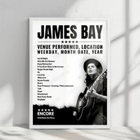 James Bay Setlist Poster - Asylum, Hull University Union, Kingston upon Hull - May 8th, 2022