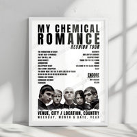 My Chemical Romance Setlist Poster - American Airlines Center, Dallas - September 28th, 2022