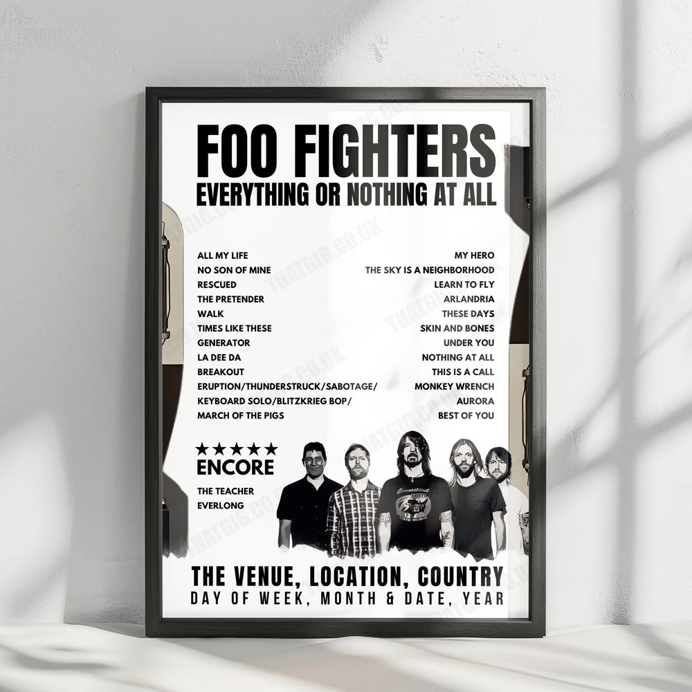 Foo Fighters Setlist Poster - London Stadium, London - June 20th, 2024