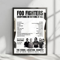 Foo Fighters Setlist Poster - Citi Field, Queens - July 19th, 2024