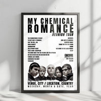 My Chemical Romance Setlist Poster - TD Garden, Boston - September 7th, 2022