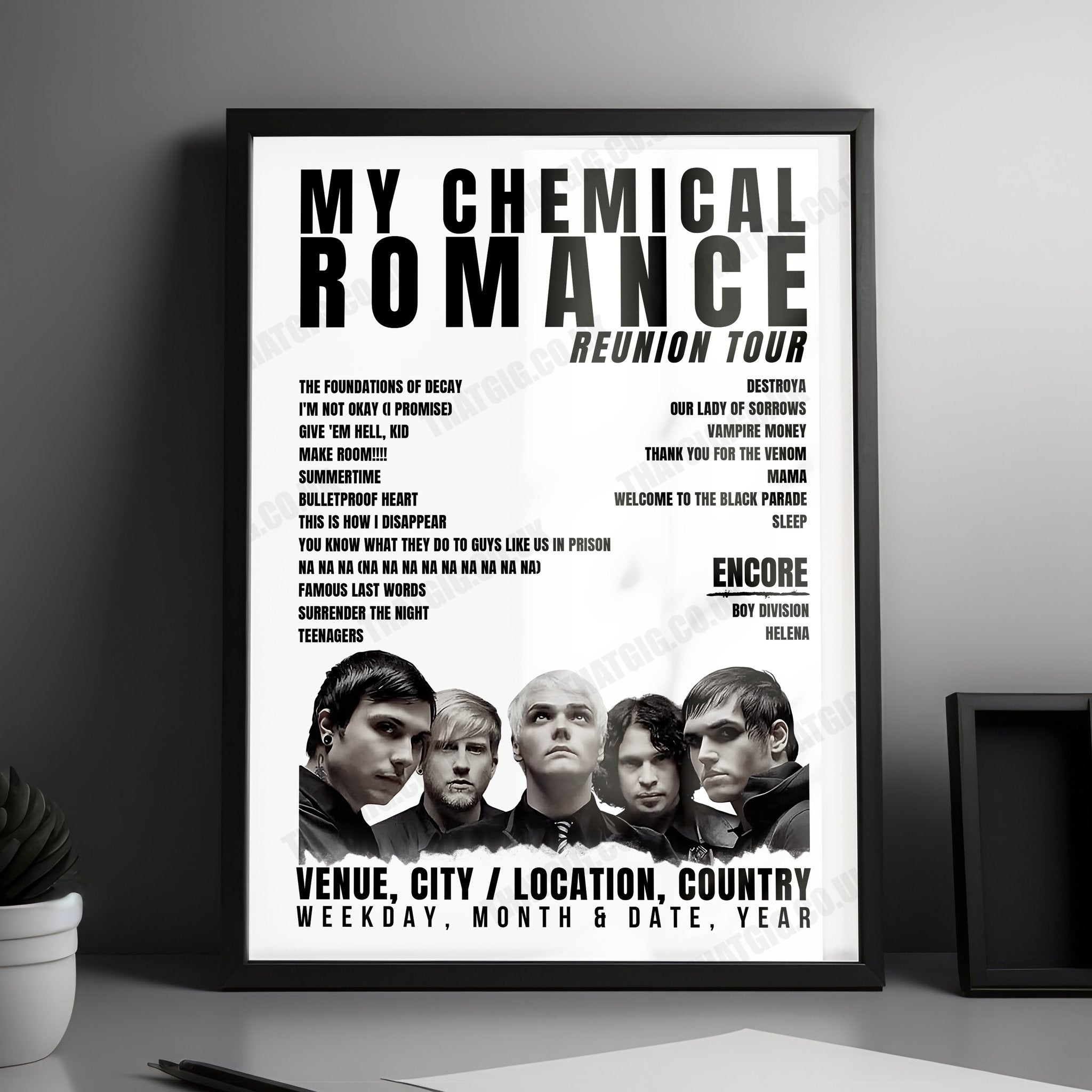 My Chemical Romance Setlist Poster - T-Mobile Arena, Las Vegas - October 7th, 2022