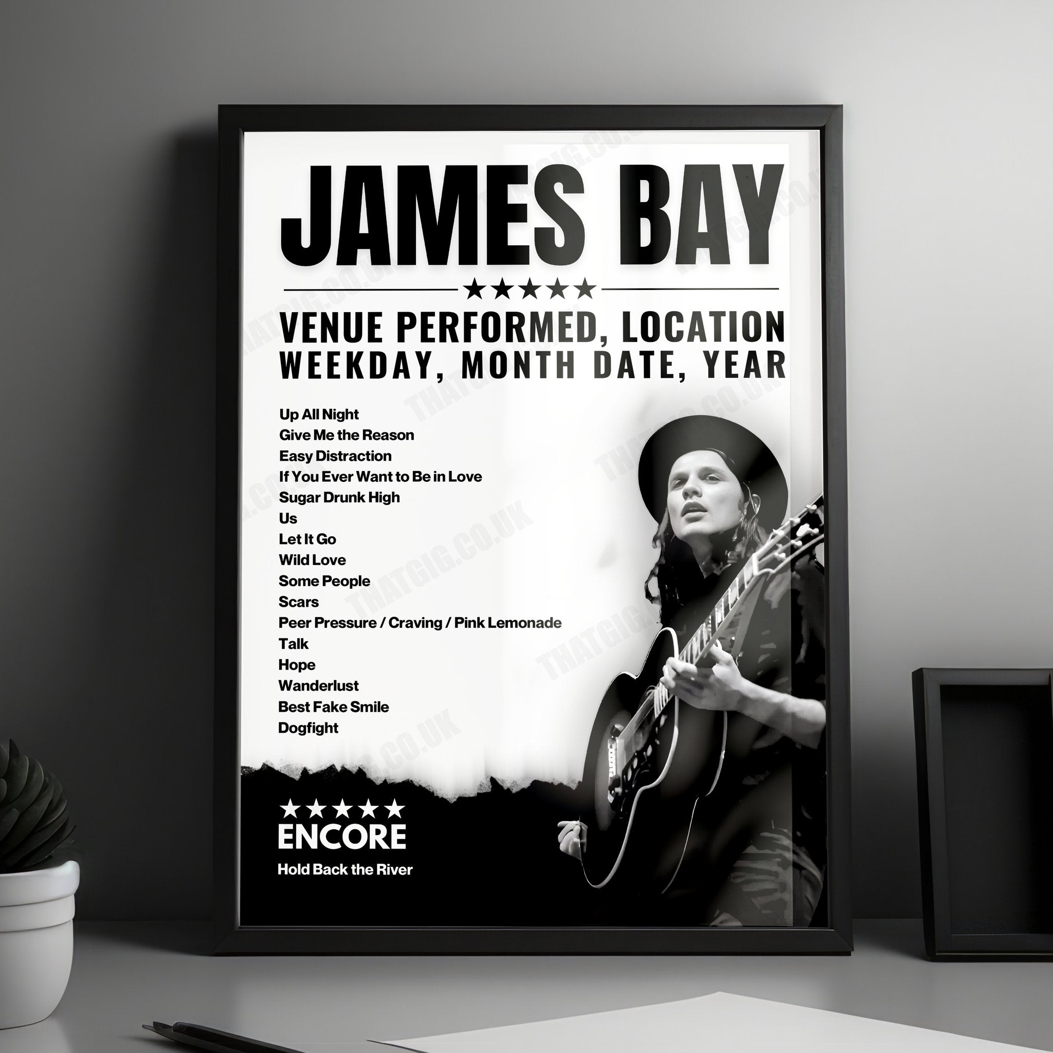 James Bay Setlist Poster - Beach Ballroom, Aberdeen - May 12th, 2022