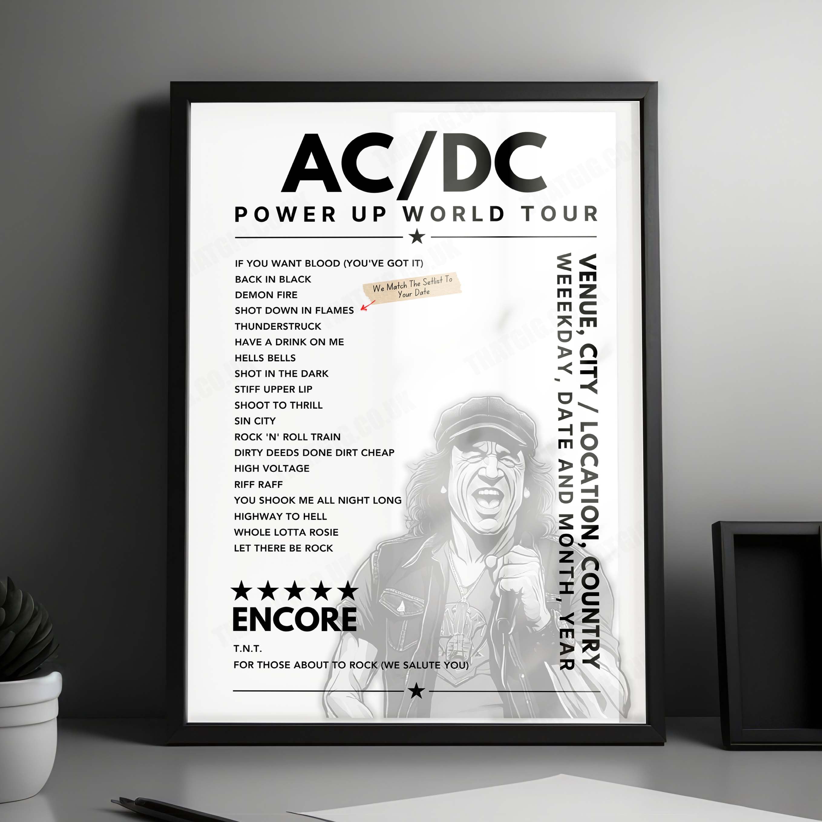AC/DC Setlist Poster - Fleet Center, Boston - May 4th, 2001