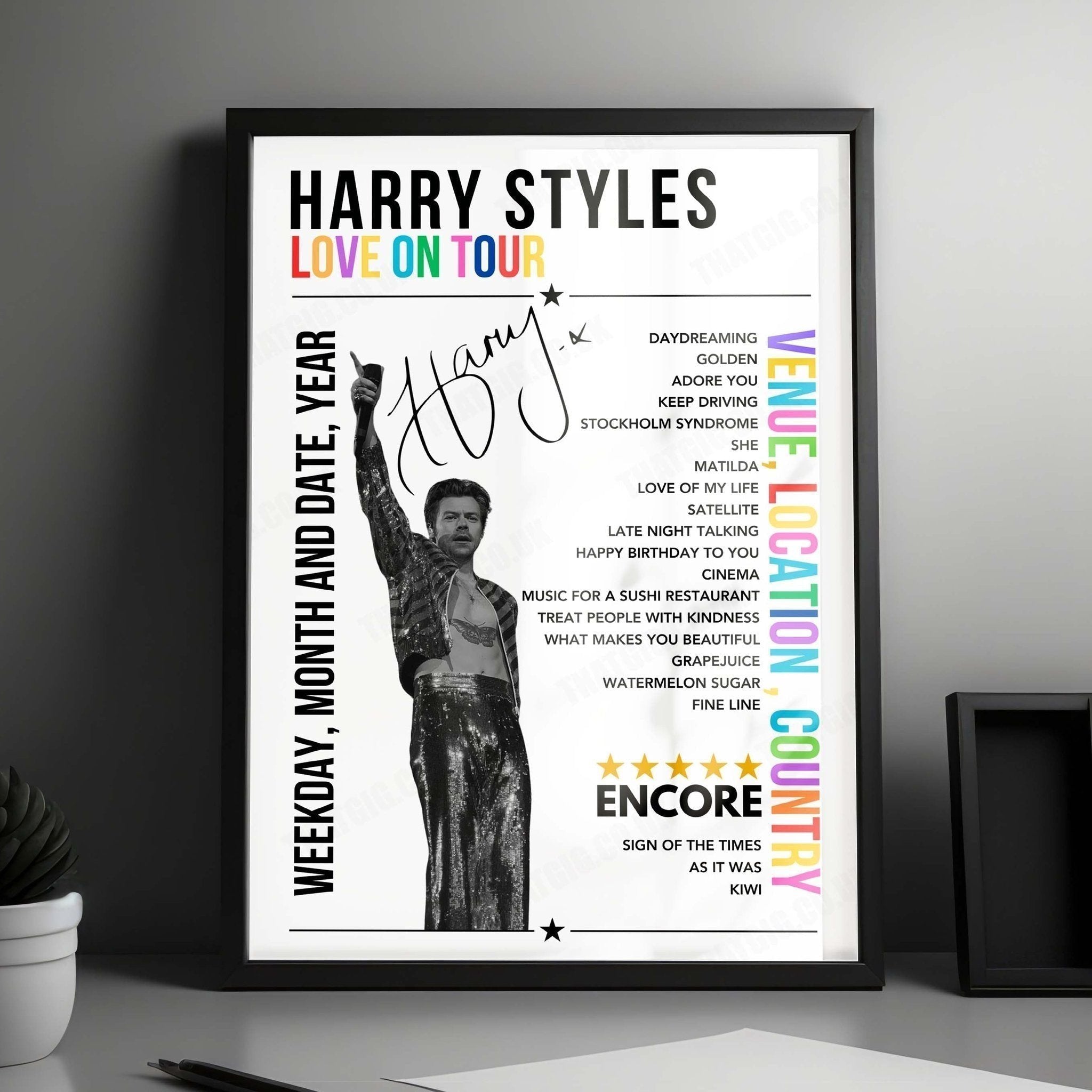 Harry Styles Setlist Poster - Principality Stadium, Cardiff - June 21st, 2023