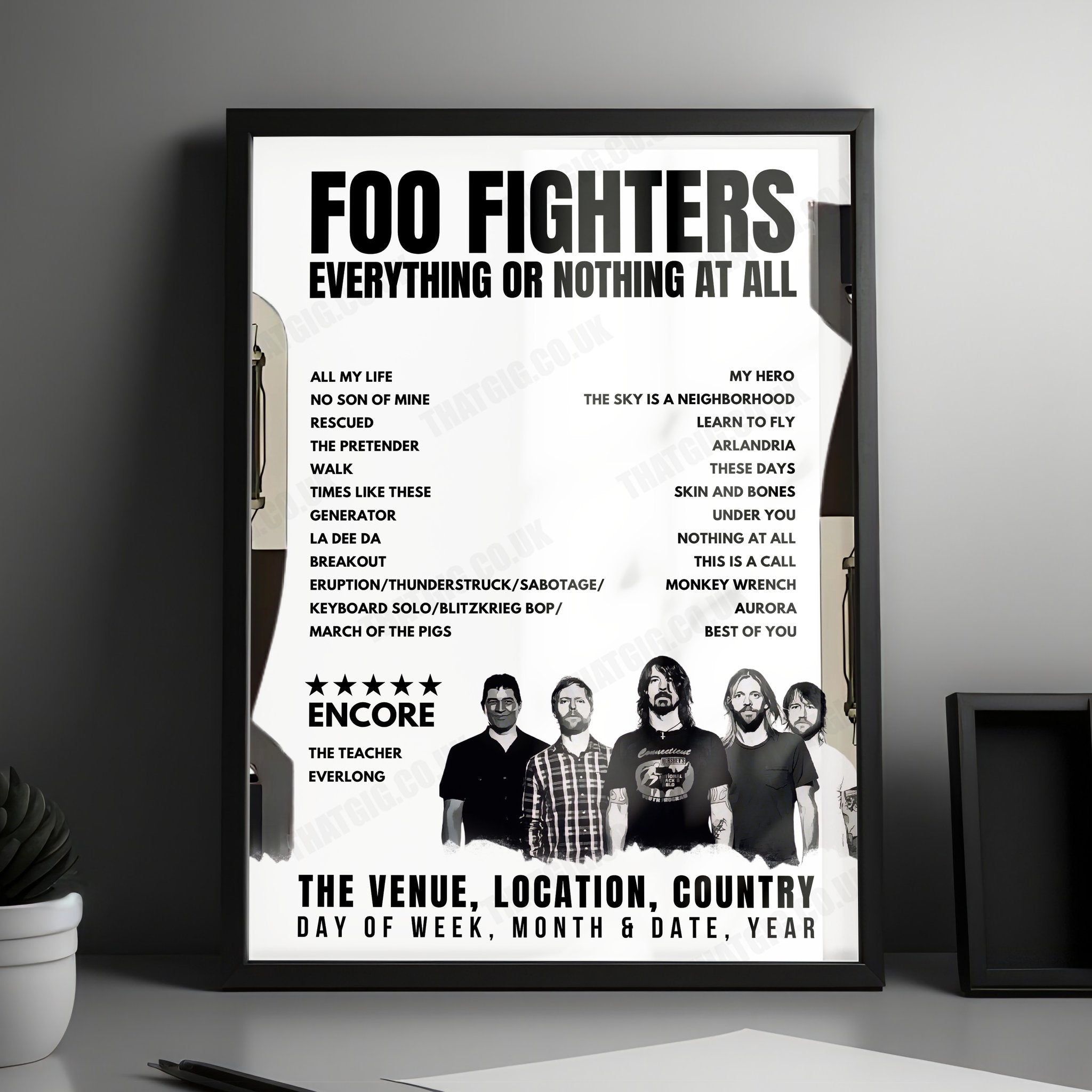 Foo Fighters Setlist Poster - Petco Park, San Diego - August 7th, 2024
