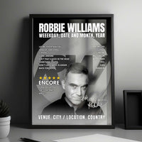 Robbie Williams Setlist Poster - Town Moor, Unknown City - August 20th, 2025