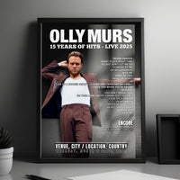 Olly Murs Setlist Poster - The SSE Arena Belfast, Belfast - April 30th, 2025