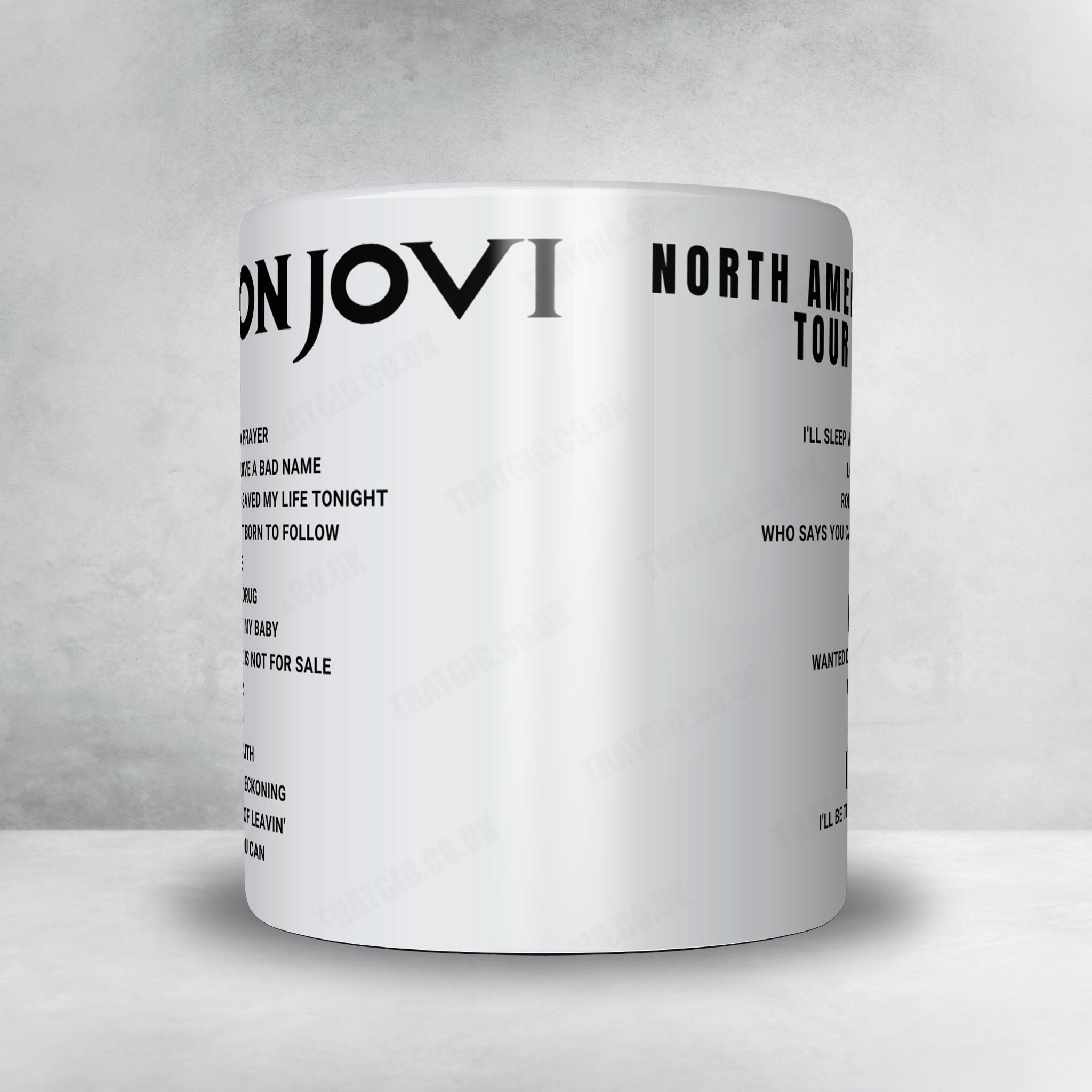 Bon Jovi Setlist Mug - Bon Secours Wellness Arena, Greenville - April 11th, 2022