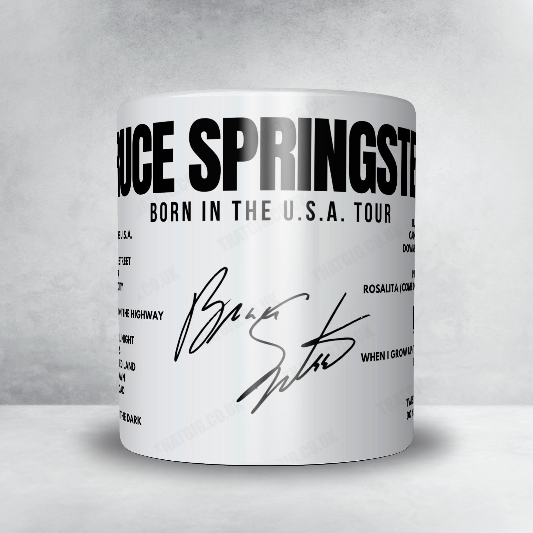 Bruce Springsteen Setlist Mug - Sydney Entertainment Centre, Sydney - March 23rd, 1985