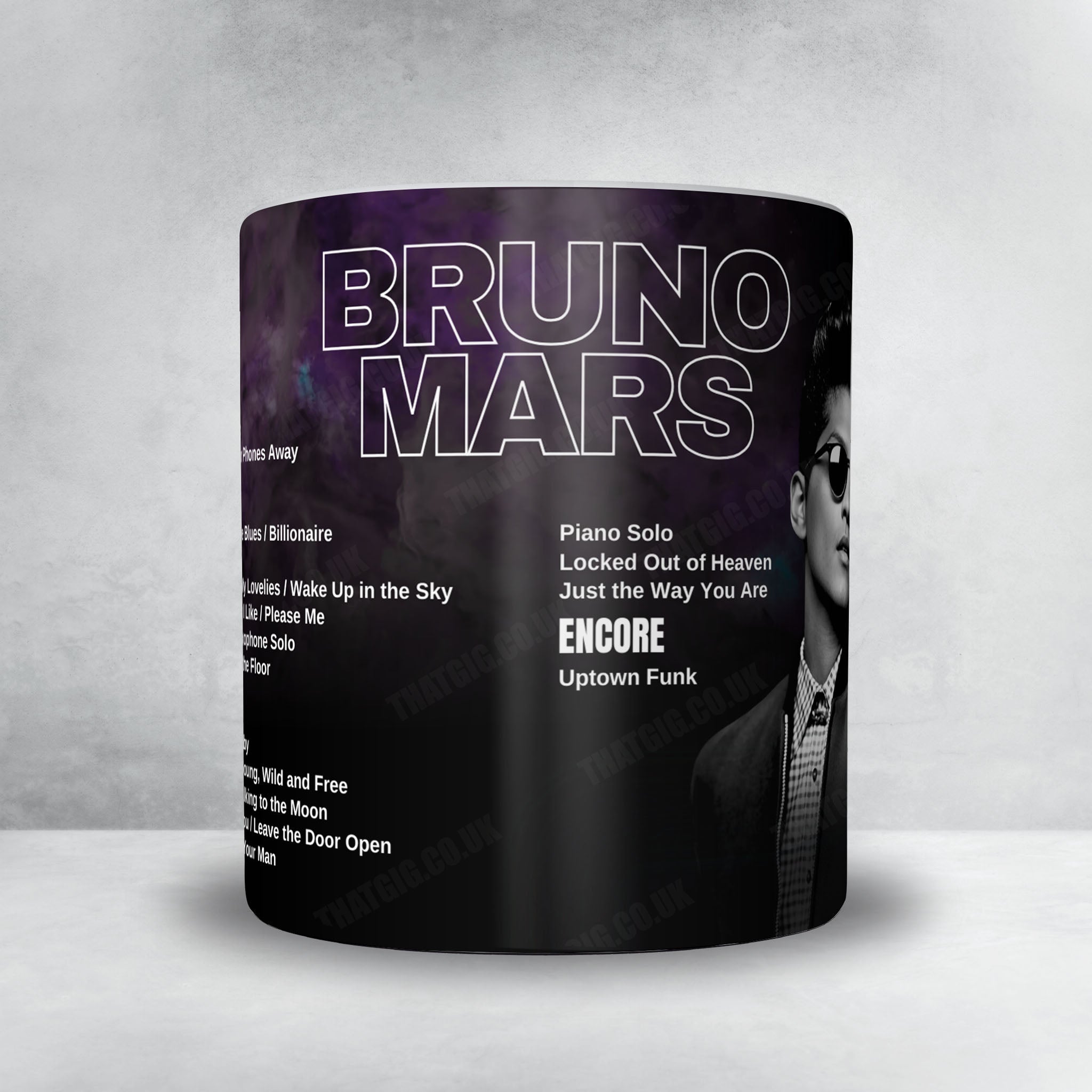 Bruno Mars Setlist Mug - Televisa San Ángel, Mexico City - October 23rd, 2024