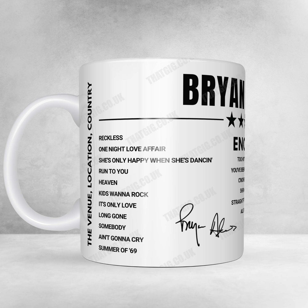 Bryan Adams Setlist Mug - Atlas Arena, Łódź - October 11th, 2024