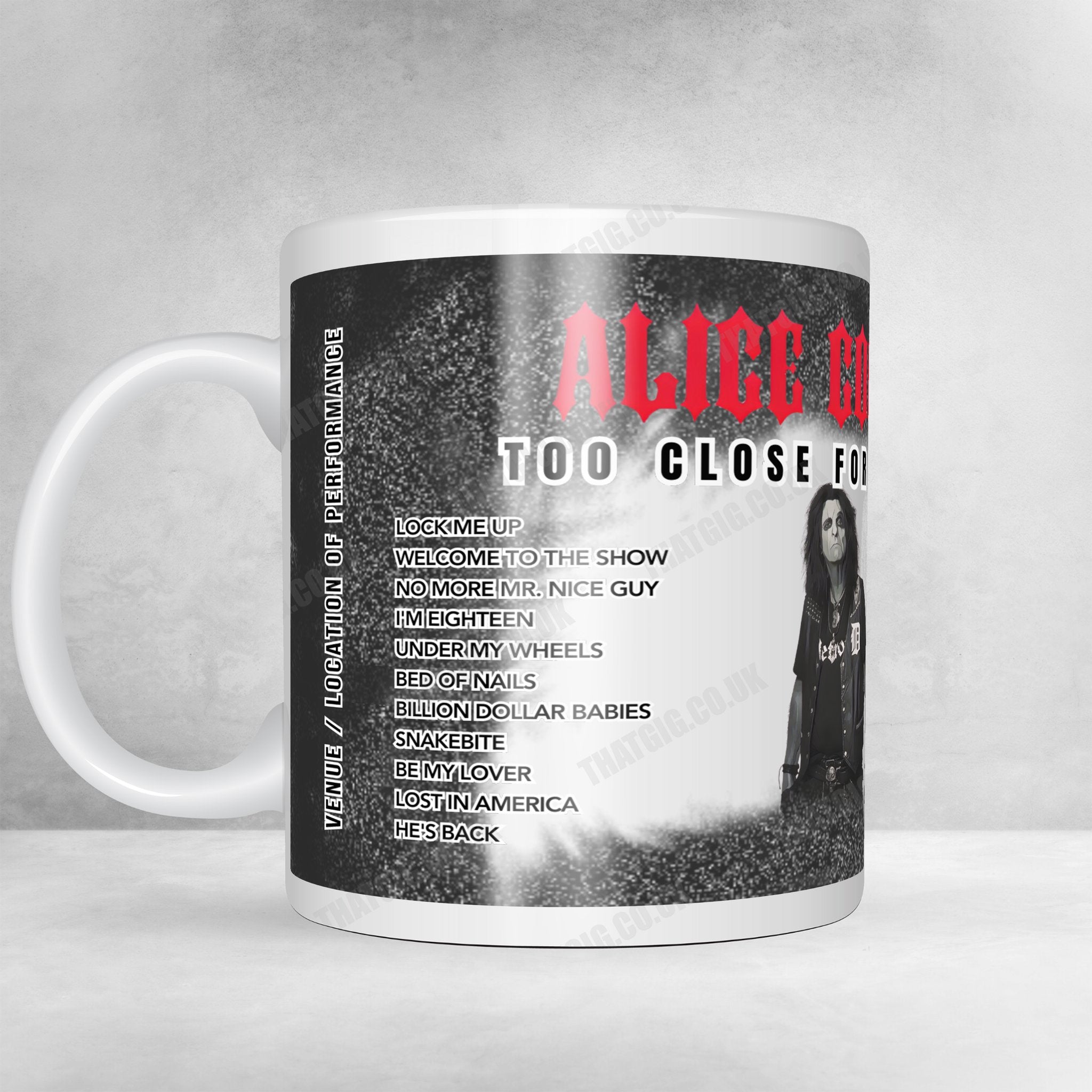 Alice Cooper Setlist Mug - Royal Caribbean - Independence of the Seas, Miami - February 14th, 2025