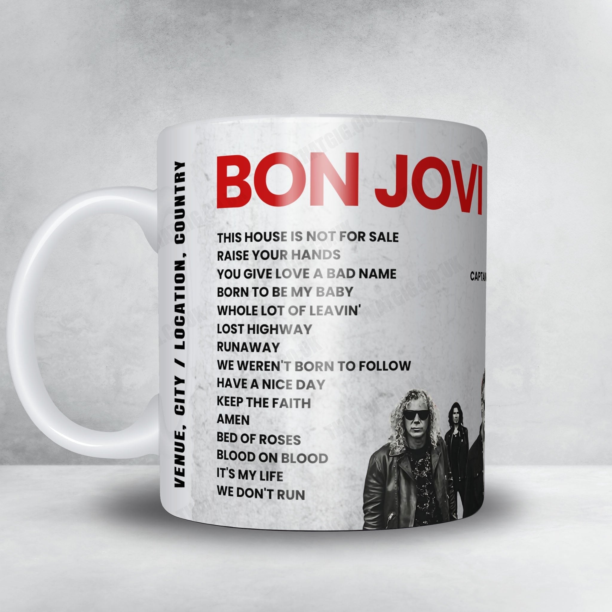 Bon Jovi Setlist Mug - Mohegan Sun Arena, Uncasville - January 17th, 2017