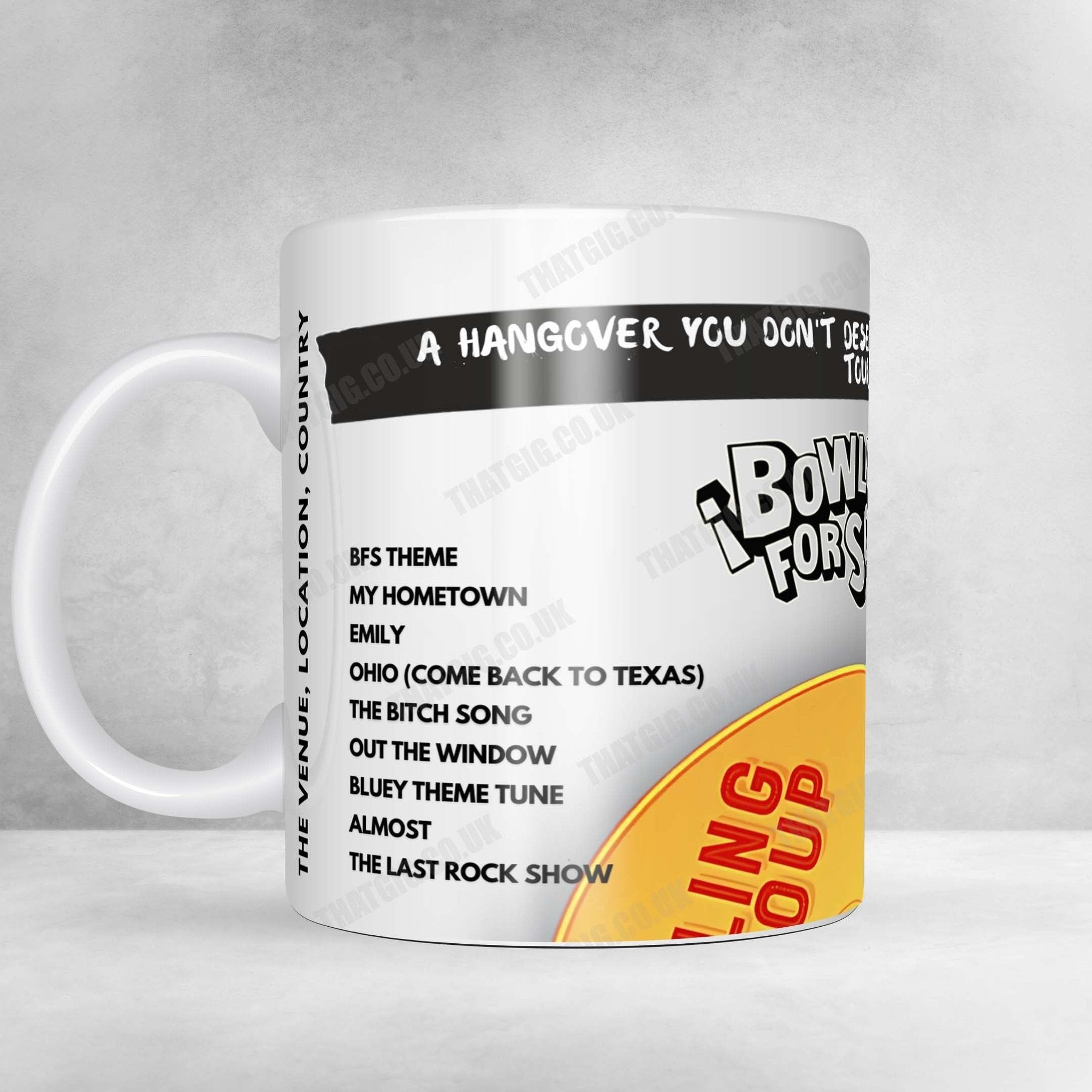 Bowling for Soup Setlist Mug - Chevrolet Main Stage, Fair Park, Dallas - October 1st, 2024