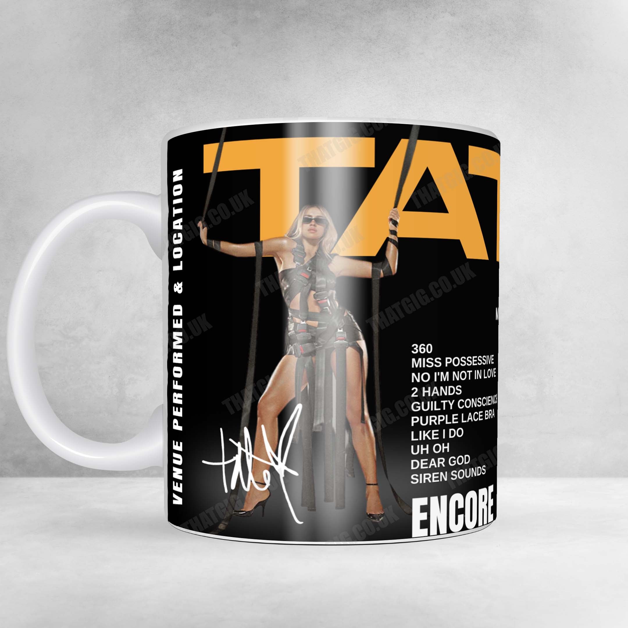 Tate McRae Setlist Mug - Utilita Arena Birmingham, Birmingham - May 19th, 2025