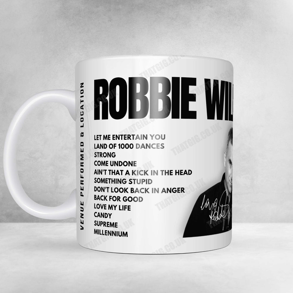 Robbie Williams Setlist Mug - SunBet Arena, Pretoria - January 25th, 2025