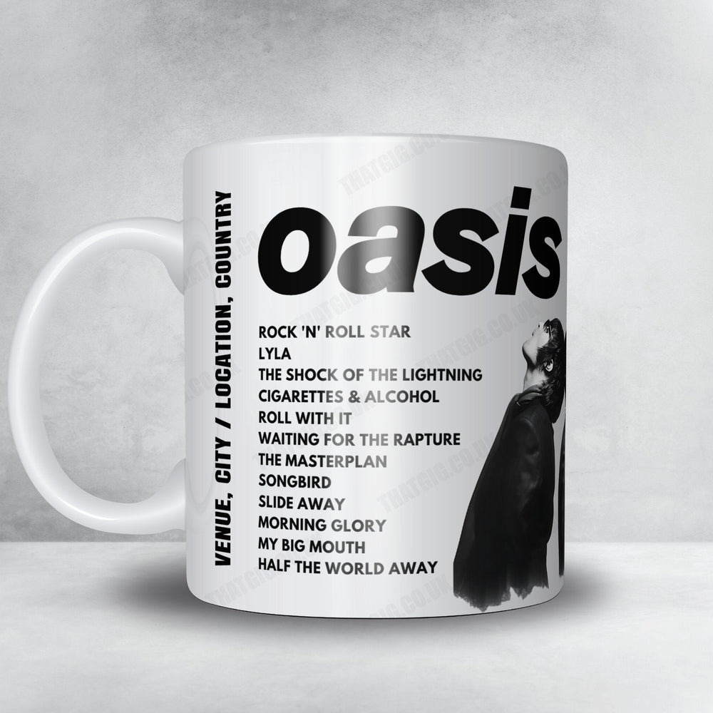 Oasis Setlist Mug - Pengrowth Saddledome, Calgary - August 30th, 2008