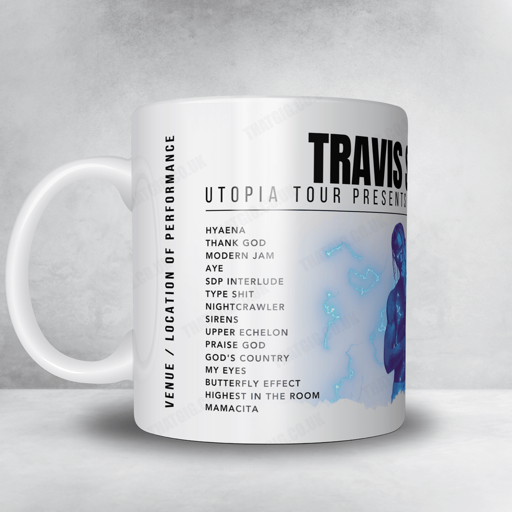Travis Scott Setlist Mug - MGM Grand Garden Arena, Las Vegas - October 29th, 2023