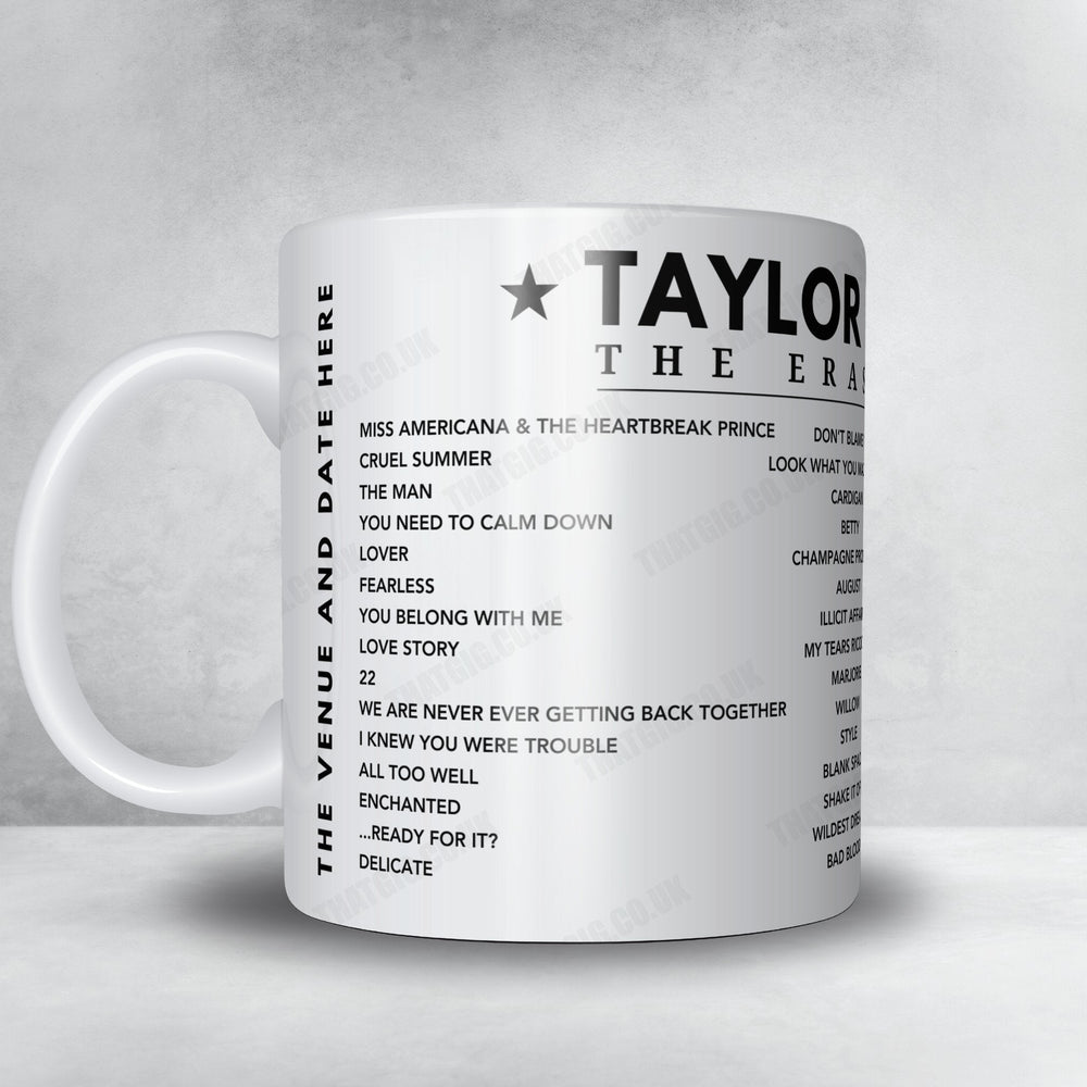 Taylor Swift Setlist Mug - National Stadium, Singapore - March 9th, 2024