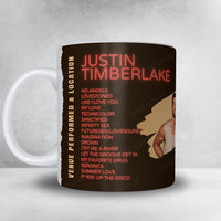 Justin Timberlake Setlist Mug - Footprint Center, Phoenix, AZ, USA - January 23rd, 2025