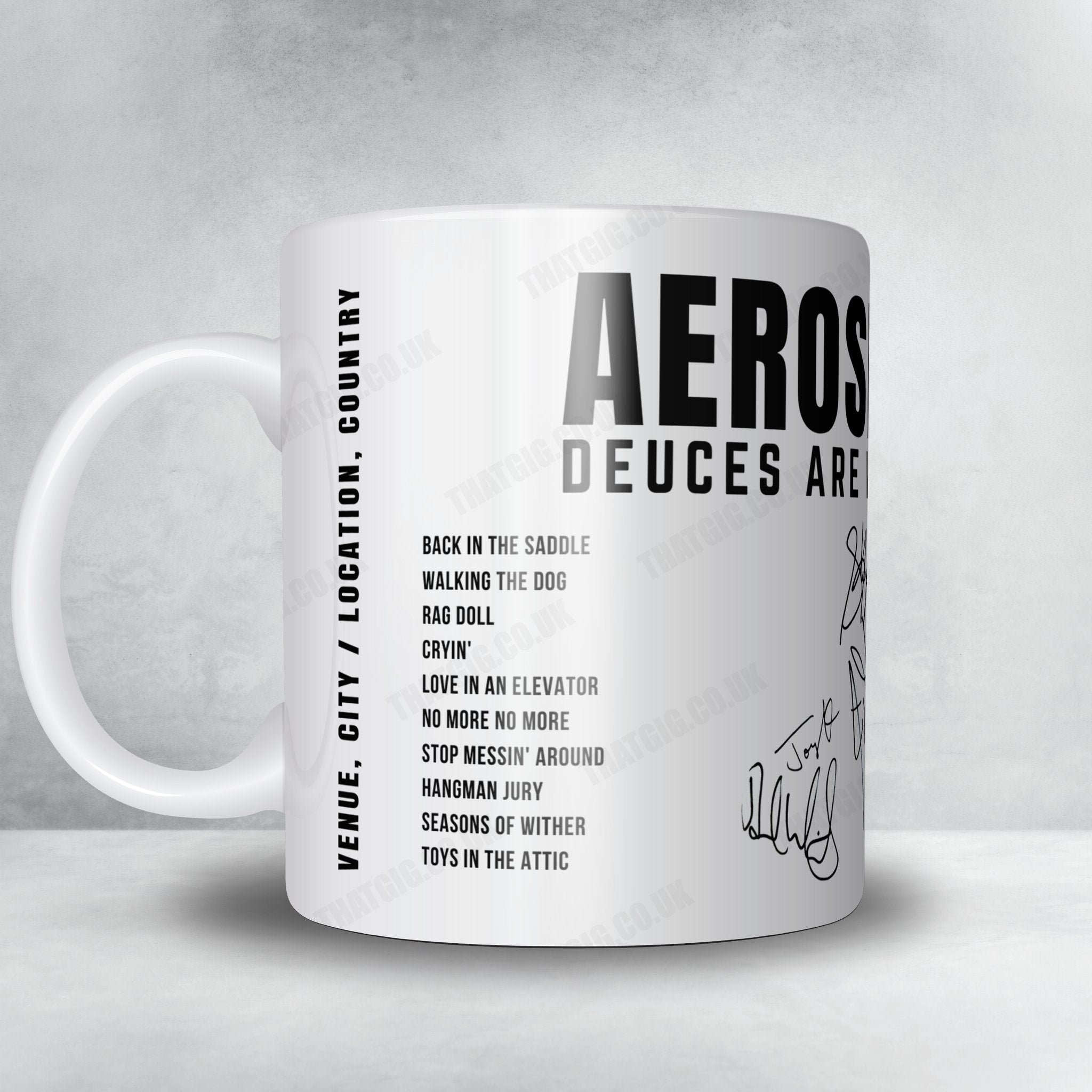 Aerosmith Setlist Mug - Park Theater at Park MGM, Las Vegas - February 10th, 2020