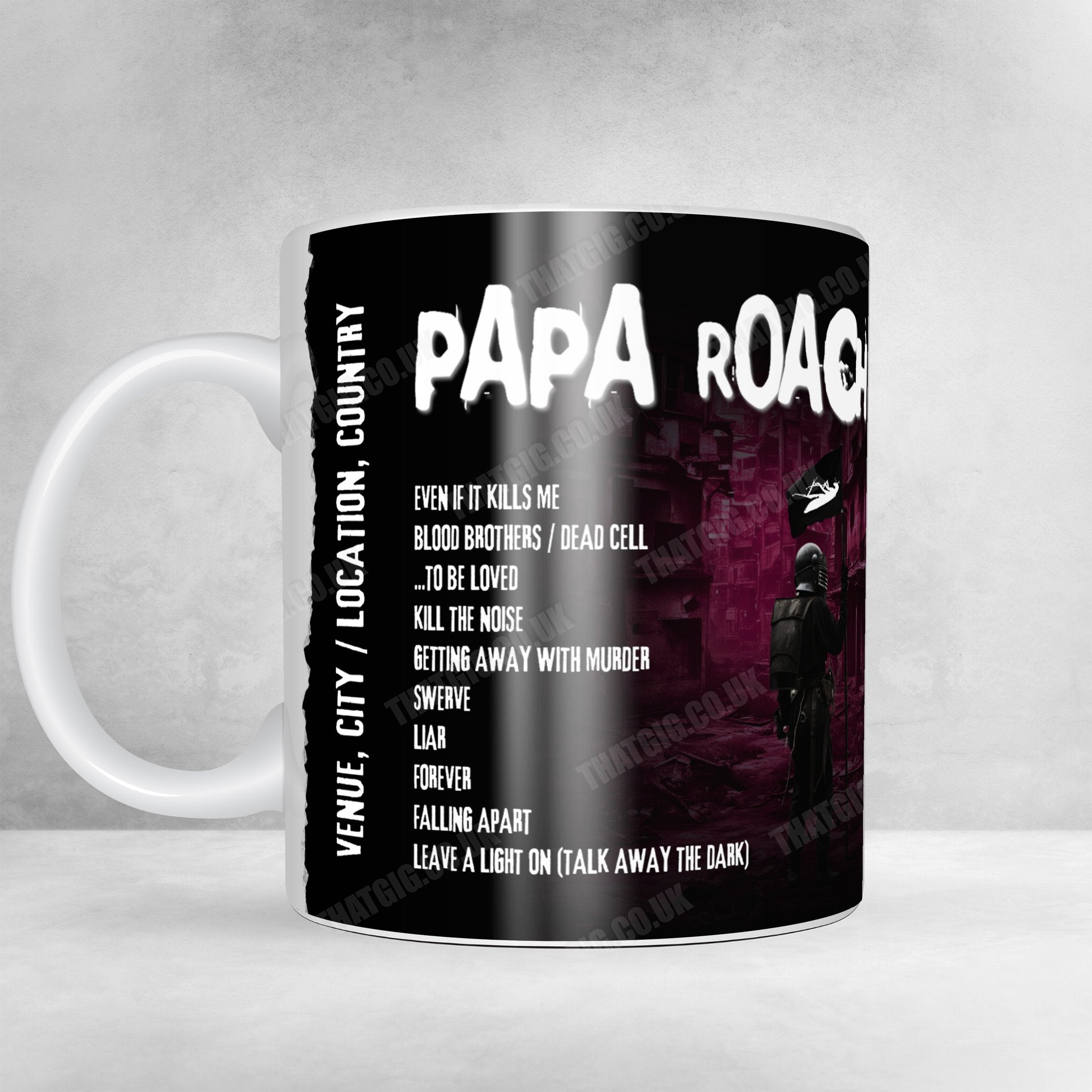 Papa Roach Setlist Mug - Alsterdorfer Sporthalle, Hamburg, Germany - January 25th, 2025