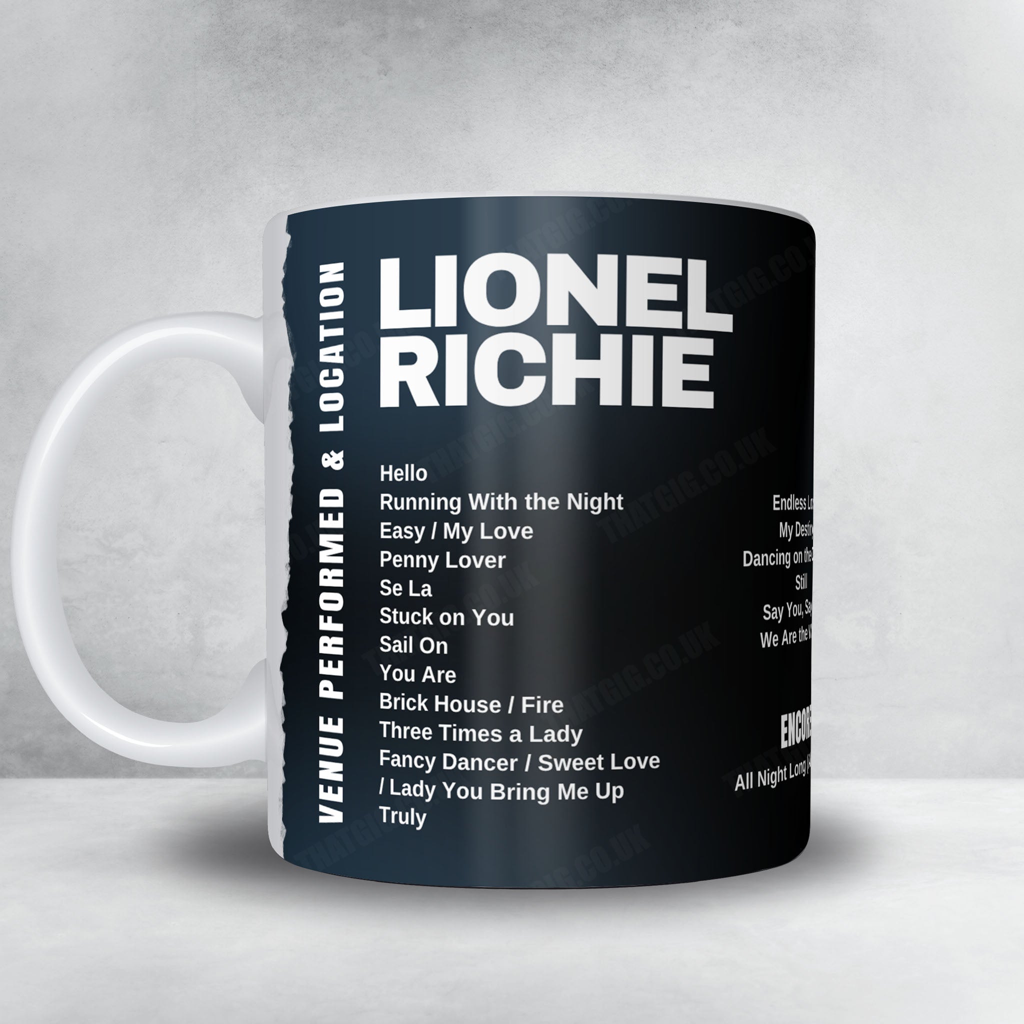 Lionel Richie Setlist Mug - Co-op Live, Manchester - June 12th, 2025