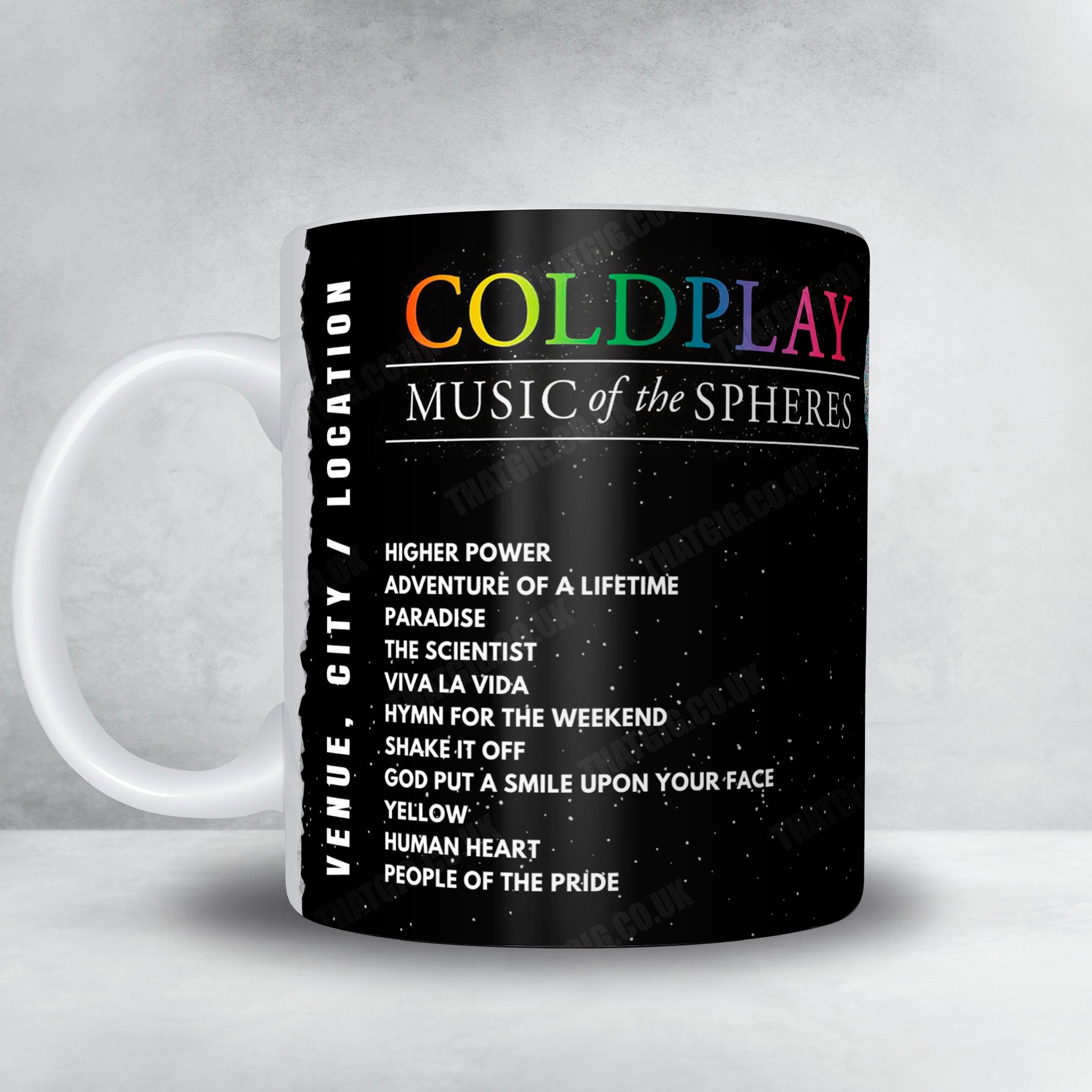 Coldplay Setlist Mug - National Stadium, Singapore - January 27th, 2024