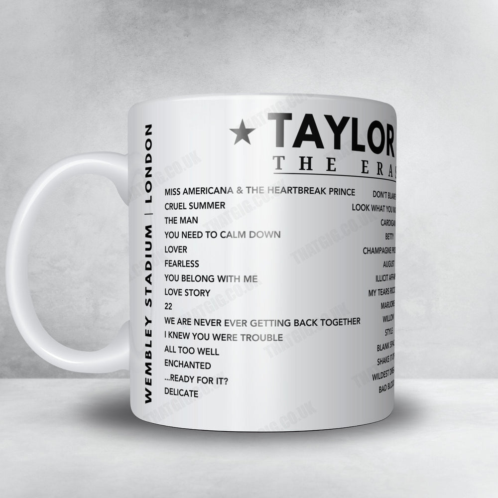 Taylor Swift Setlist Mug - Wembley Stadium, London - August 16th, 2024
