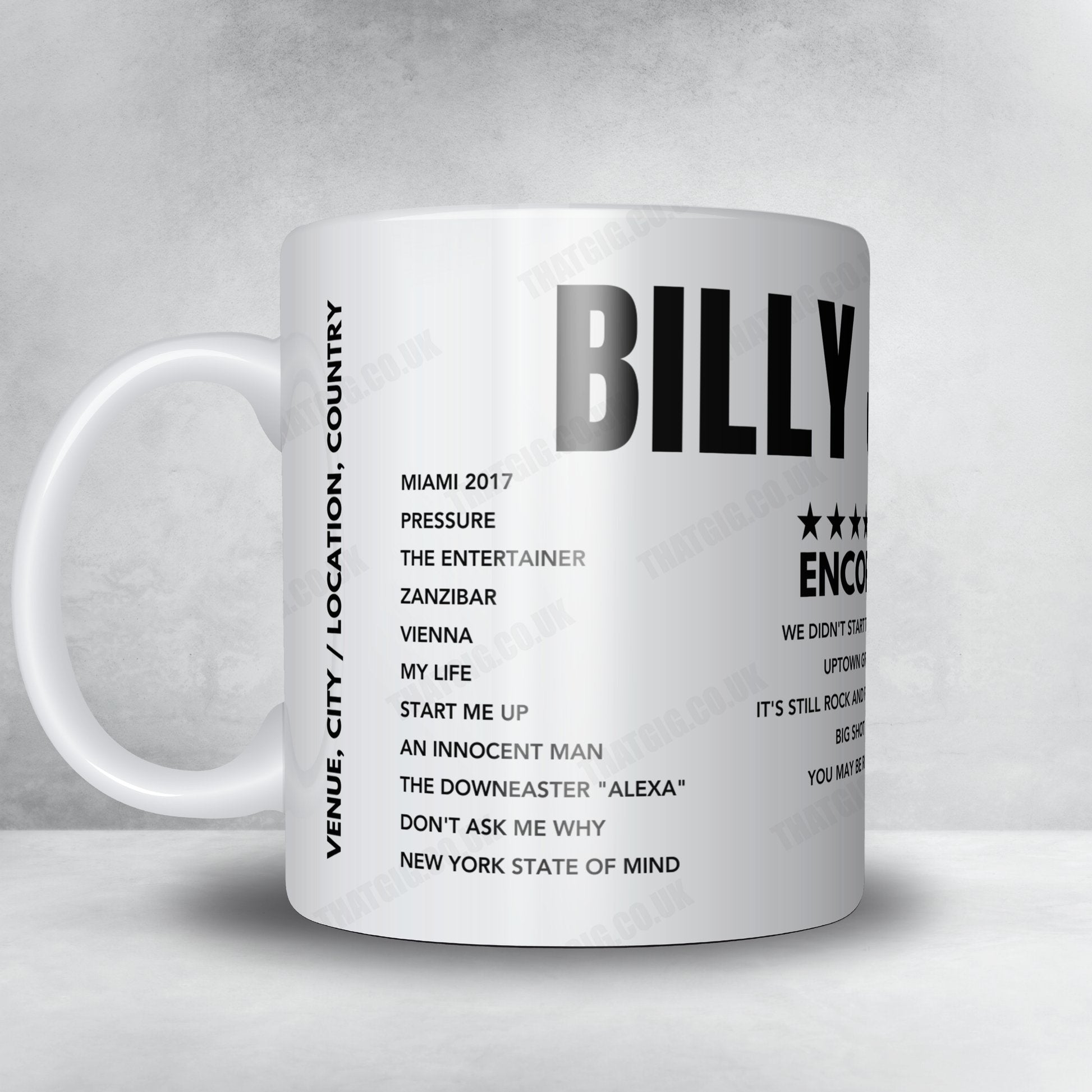 Billy Joel Setlist Mug - Mohegan Sun Arena - June 28th, 2008