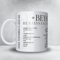 Beyoncé Setlist Mug - Raymond James Stadium, Tampa - August 16th, 2023