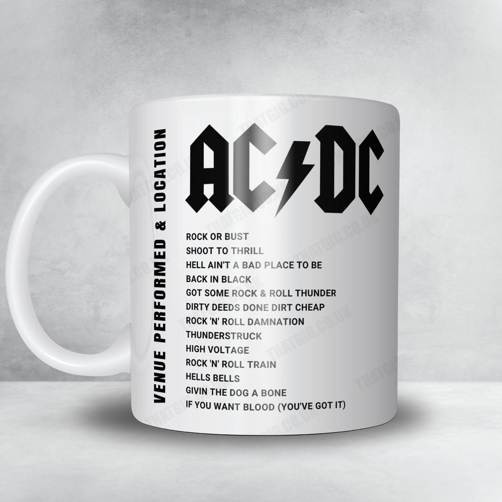 AC/DC Setlist Mug - MGM Grand Garden Arena, Las Vegas - February 5th, 2016