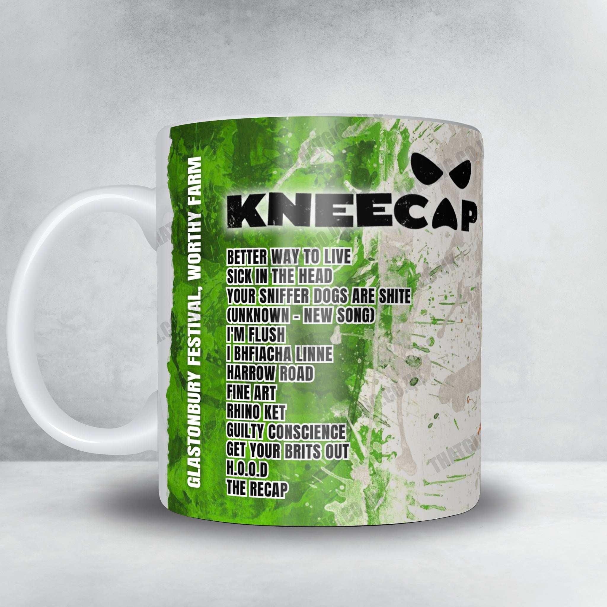 Kneecap Setlist Mug - Glastonbury Festival, Pilton, England - June 28th, 2025