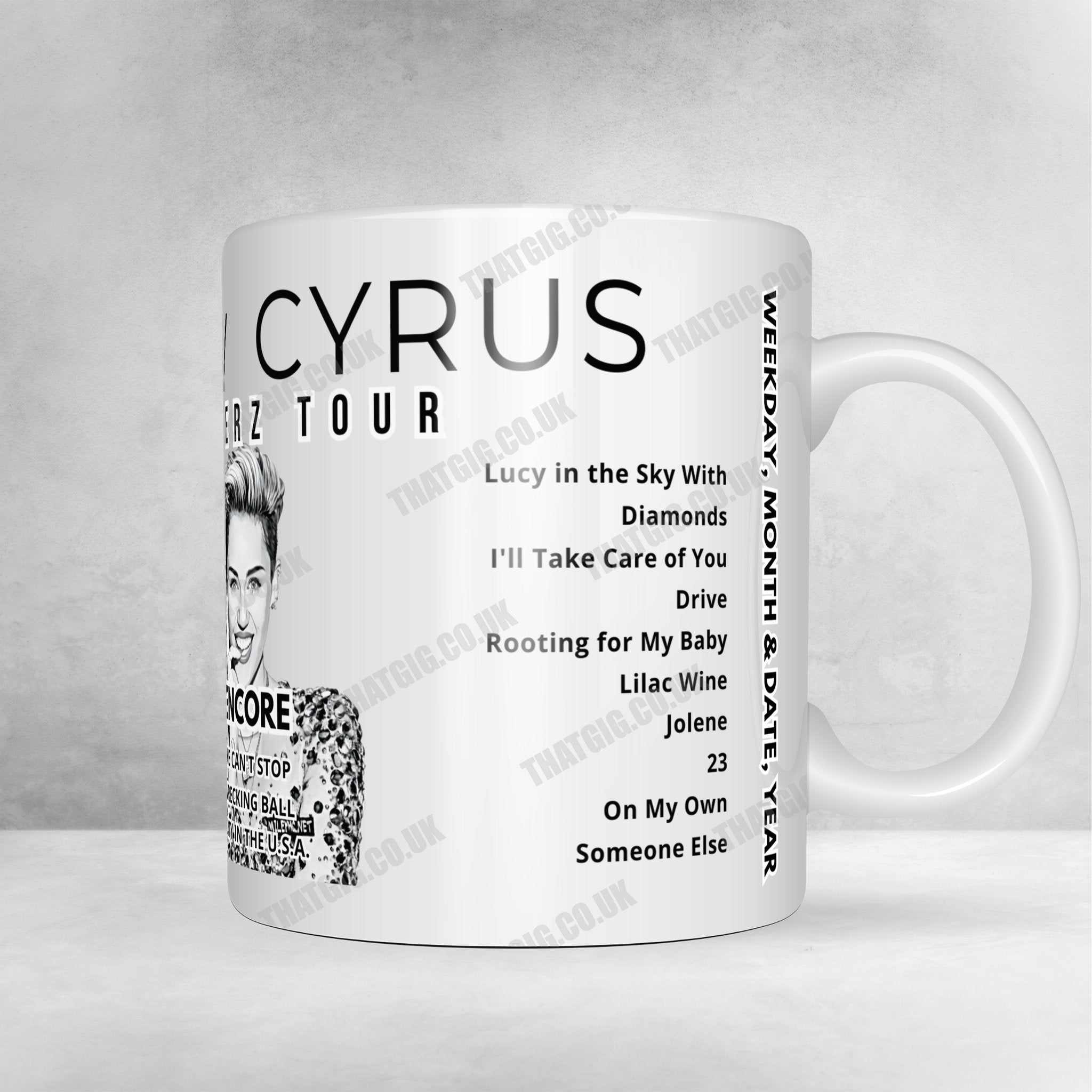 Miley Cyrus Setlist Mug - Napa Valley Expo, Napa, USA - September 4th, 2021