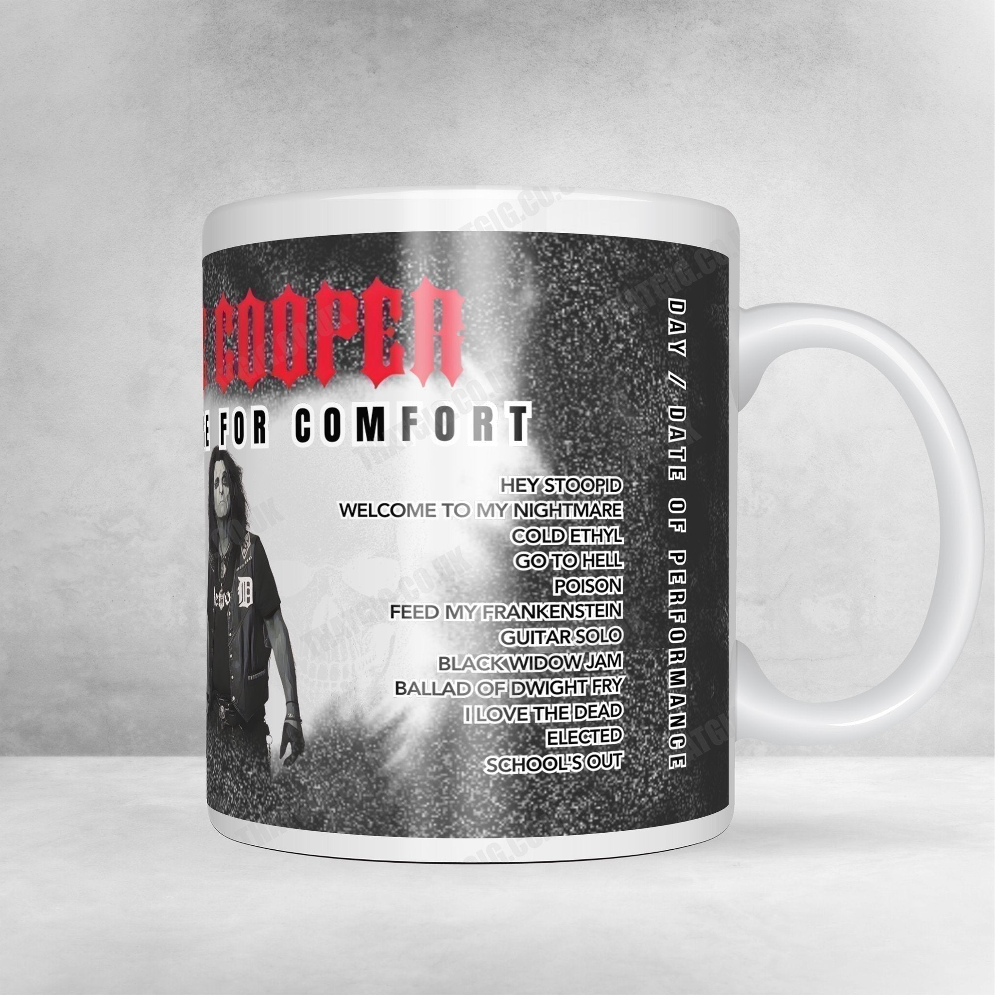 Alice Cooper Setlist Mug - Rockhal Main Hall, Esch-sur-Alzette, Luxembourg - October 12th, 2024