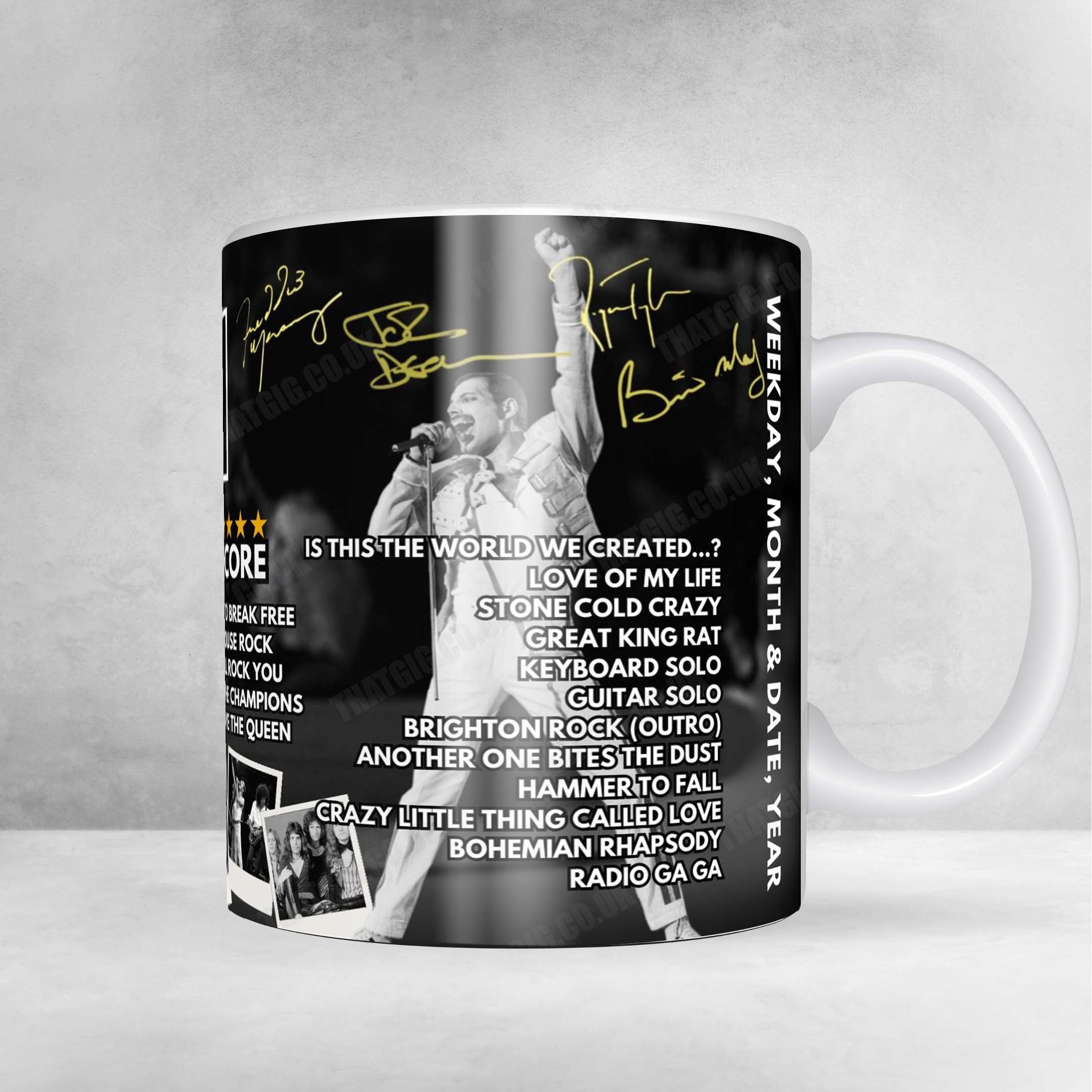Queen Setlist Mug - Sydney Entertainment Centre, Sydney - April 29th, 1985