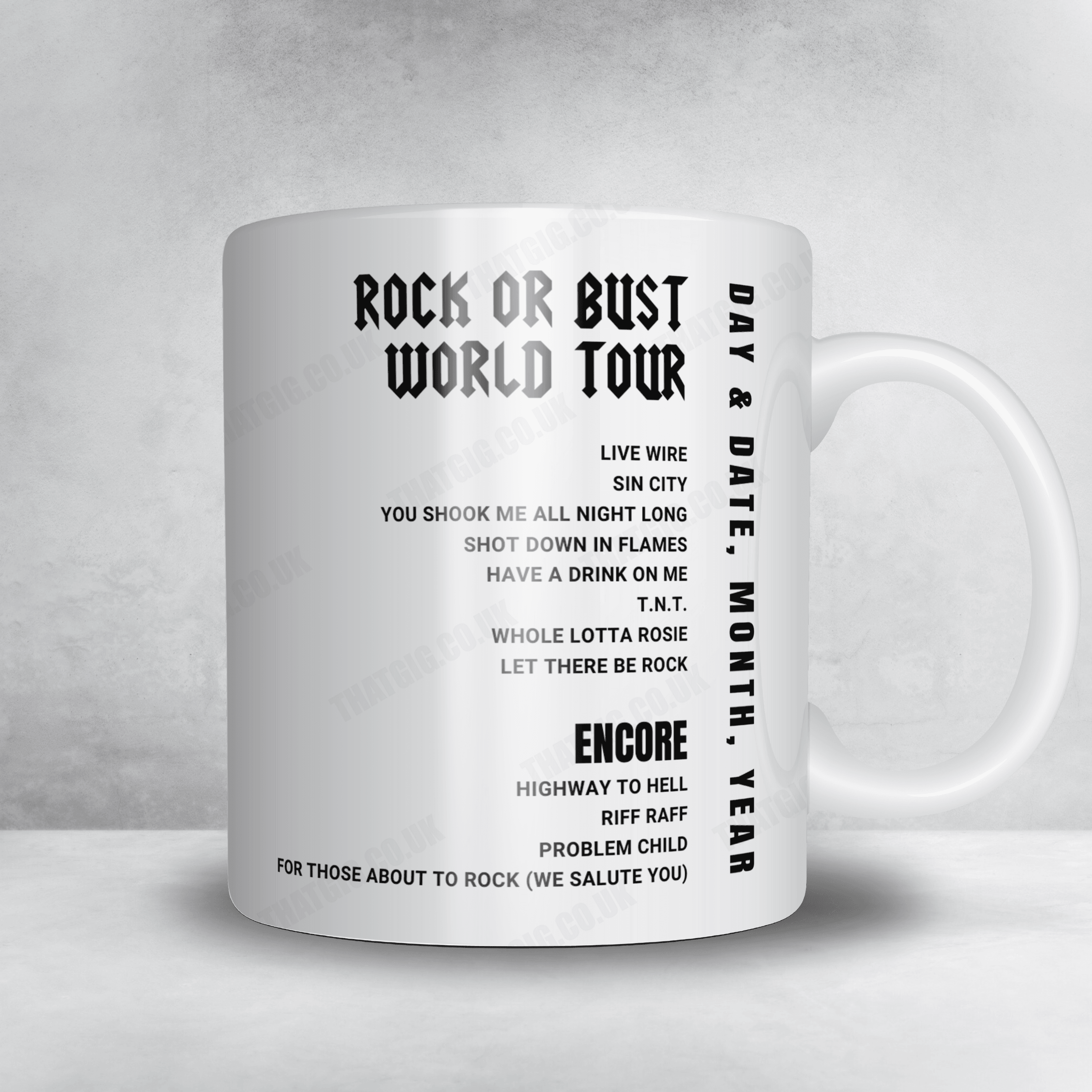 AC/DC Setlist Mug - American Airlines Center, Dallas - February 23rd, 2016