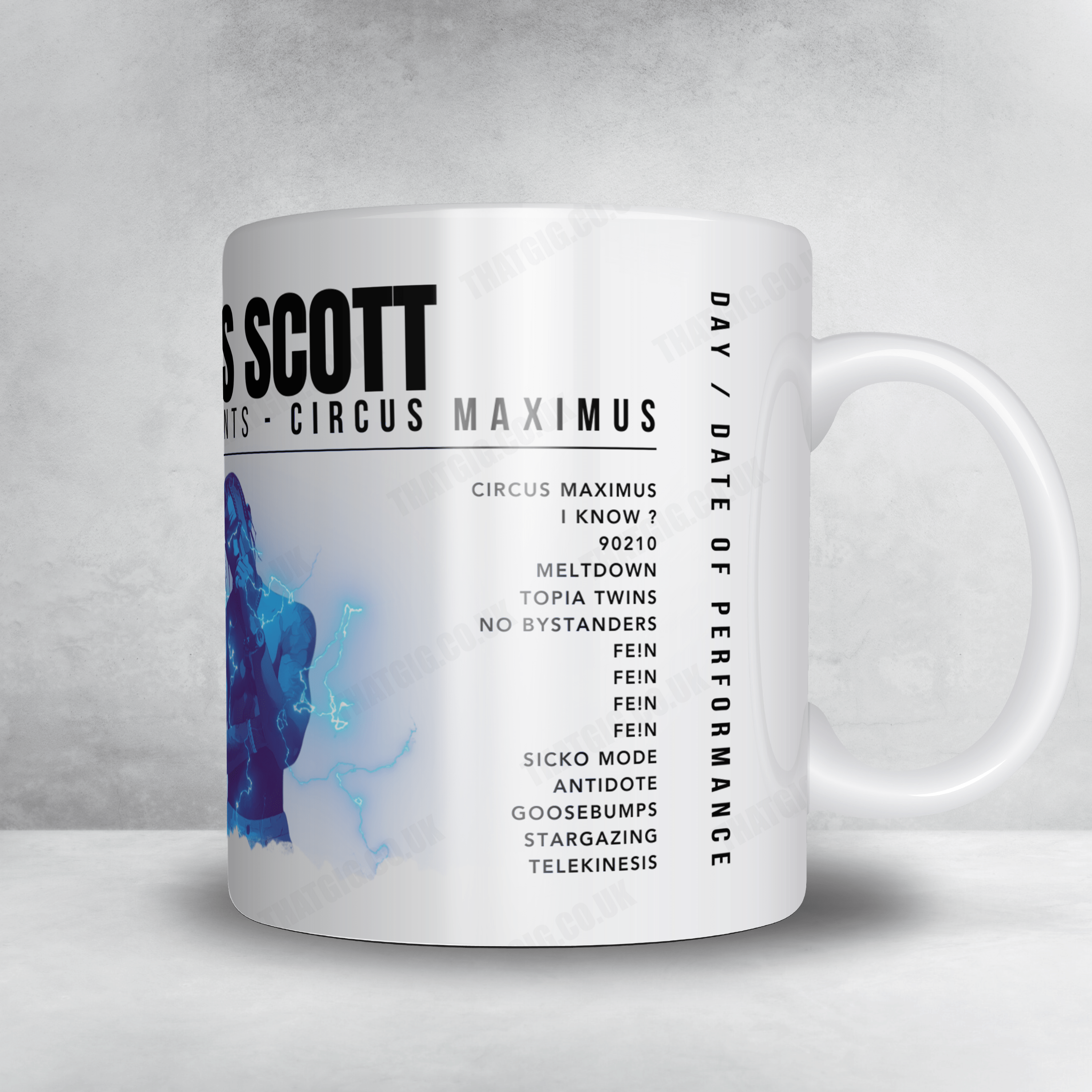 Travis Scott Setlist Mug - Footprint Center, Phoenix - October 25th, 2023