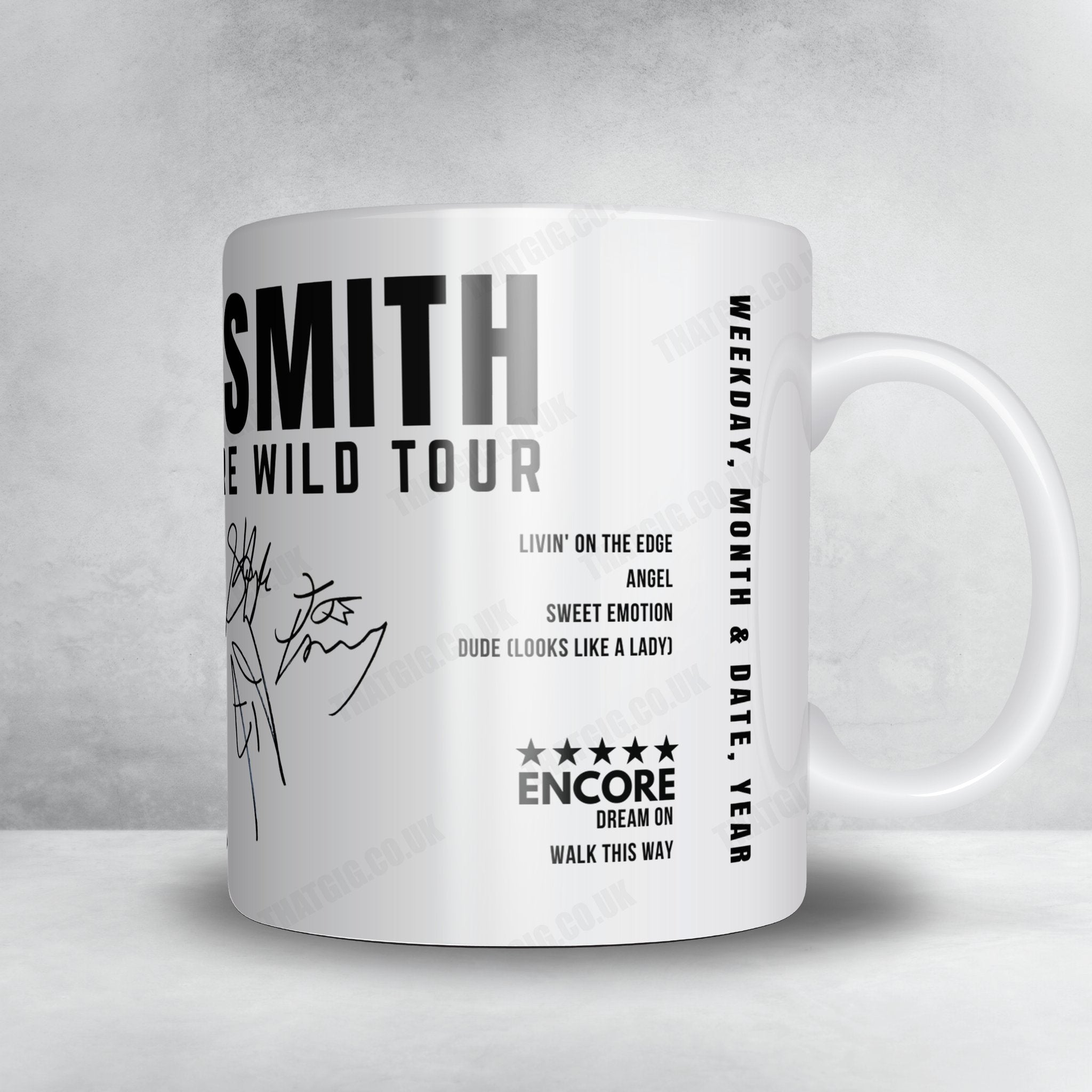 Aerosmith Setlist Mug - Park Theater at Park MGM, Las Vegas - October 3rd, 2019